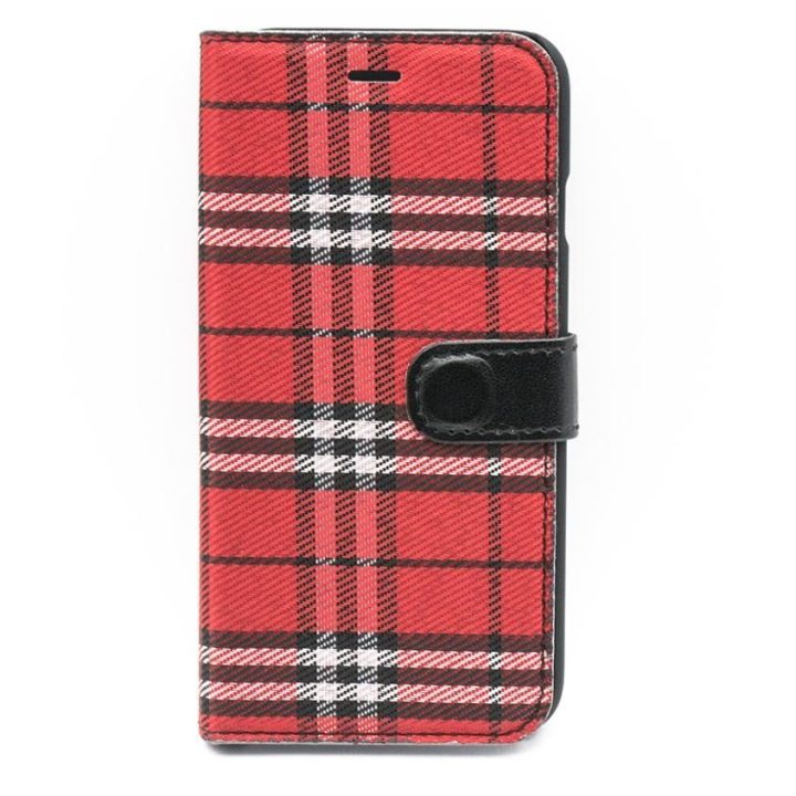 Tellur knygelės tipo dėklas iPhone 7, juodas / raudonas
