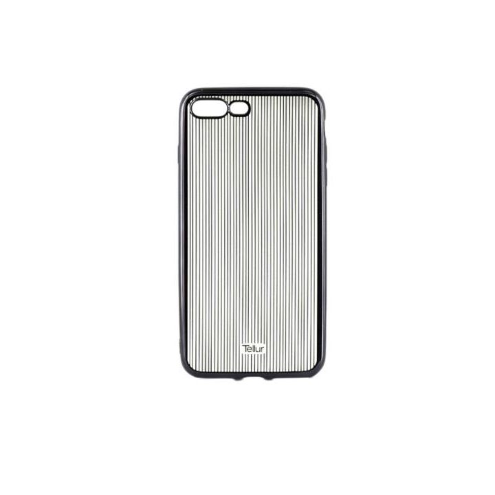 Juodas TPU dėklas iPhone 7 Plus su vertikaliomis juostomis