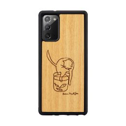 Telefono dėklas Samsung Galaxy Note20 su katės ir žuvies raštu