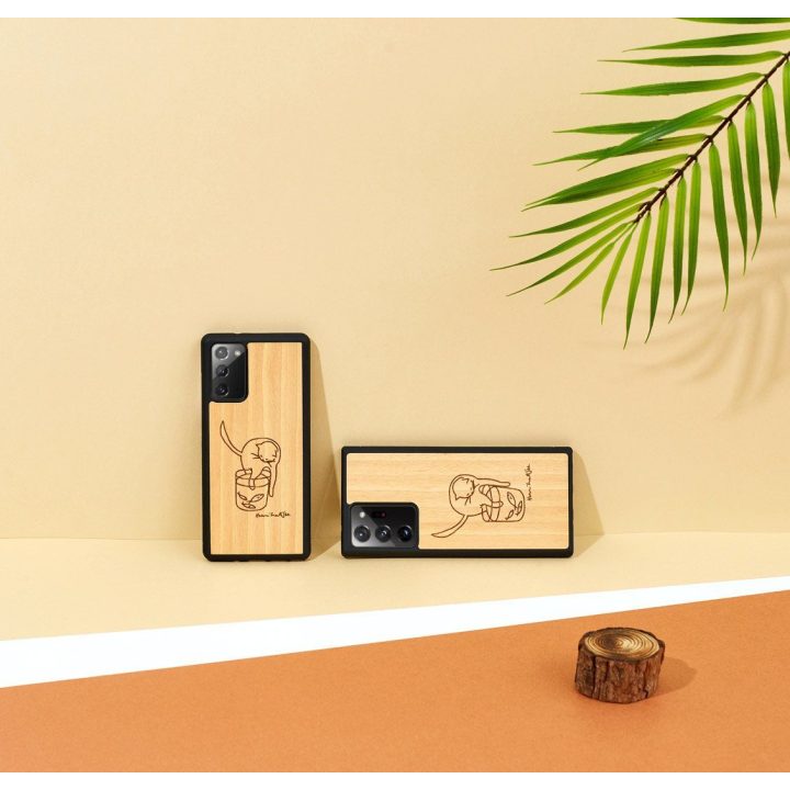 Telefono dėklas Samsung Galaxy Note20 su katės ir žuvies raštu