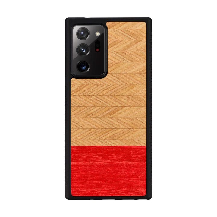 Juodas dėklas Samsung Galaxy Note20 Ultra su herringbone raštu