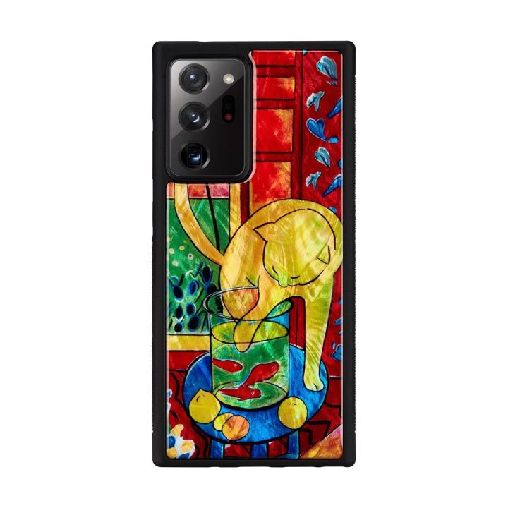 Telefono dėkliukas Samsung Galaxy Note20 Ultra su katės ir žuvies raštu