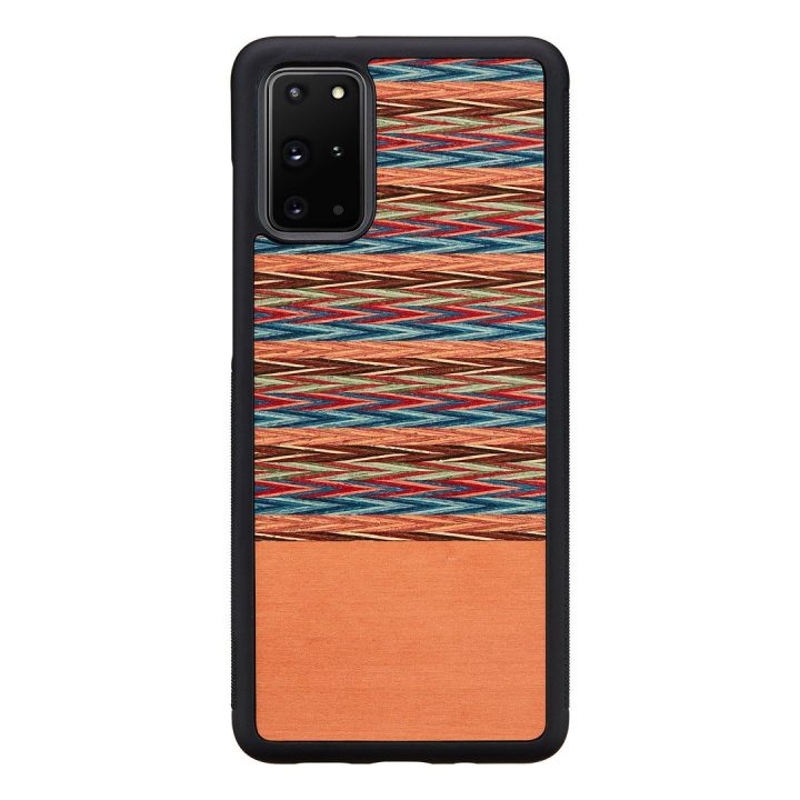 Telefono dėklas Samsung Galaxy S20+ su medžio apdaila, rudas languotas