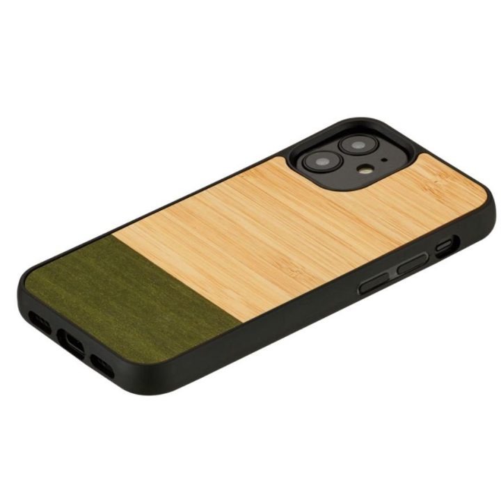 Juodas dėklas Apple iPhone 12 mini, MAN&WOOD Bamboo Forest
