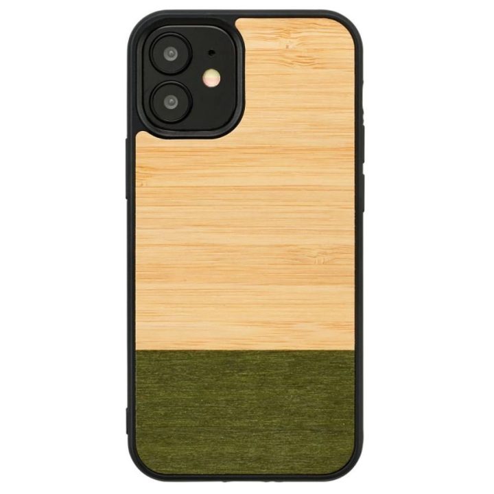Juodas dėklas Apple iPhone 12 mini, MAN&WOOD Bamboo Forest
