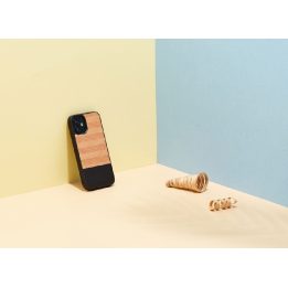 Juodas telefono dėklas Apple iPhone 12 mini su eglutės raštu