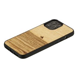 Juodas telefono dėklas „Man&Wood“ iPhone 12 / 12 Pro