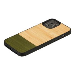 Juodas medinis dėklas iPhone 12 ir iPhone 12 Pro