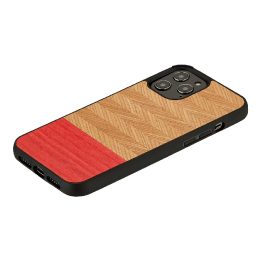 Medinis telefono dėklas iPhone 12 ir iPhone 12 Pro, juodas