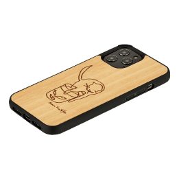 Telefono dėkliukas iPhone 12 / 12 Pro su katės ir raudonos žuvies raštu