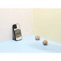 Medinis telefono dėklas Apple iPhone 12 / 12 Pro, baltas „Bull“