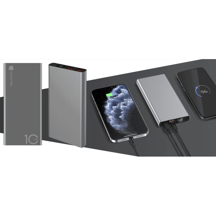 Navitel PWR10 AL Silver 10000 mAh 22,5 W powerbankas