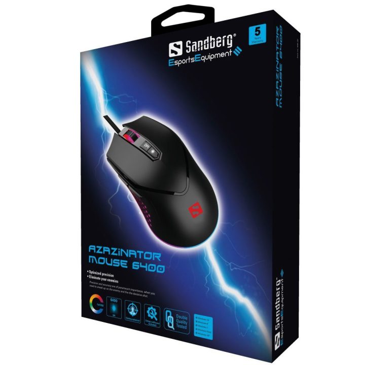Žaidimų pelė Sandberg Azazinator 6400 DPI