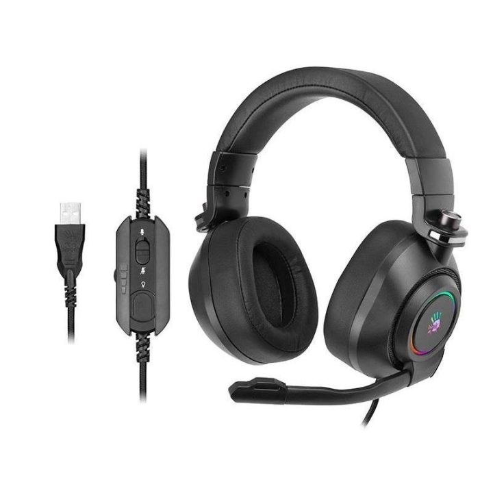 A4Tech Bloody G580 7.1 laidinės USB ausinės su mikrofonu, juodos