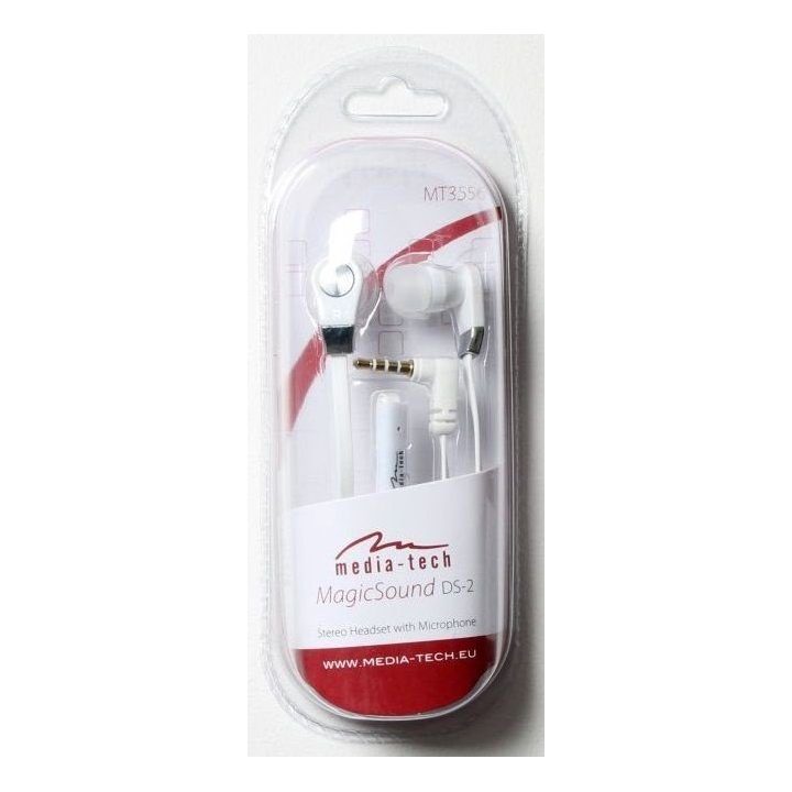 Ausinės su mikrofonu Media-Tech MagicSound DS-2, baltos