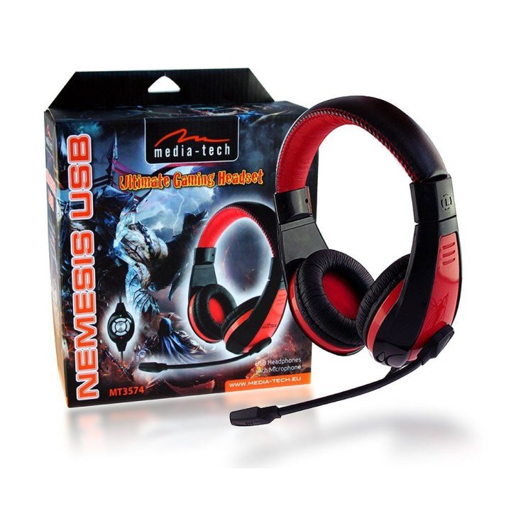 USB ausinės su mikrofonu Media-Tech Nemesis MT3574