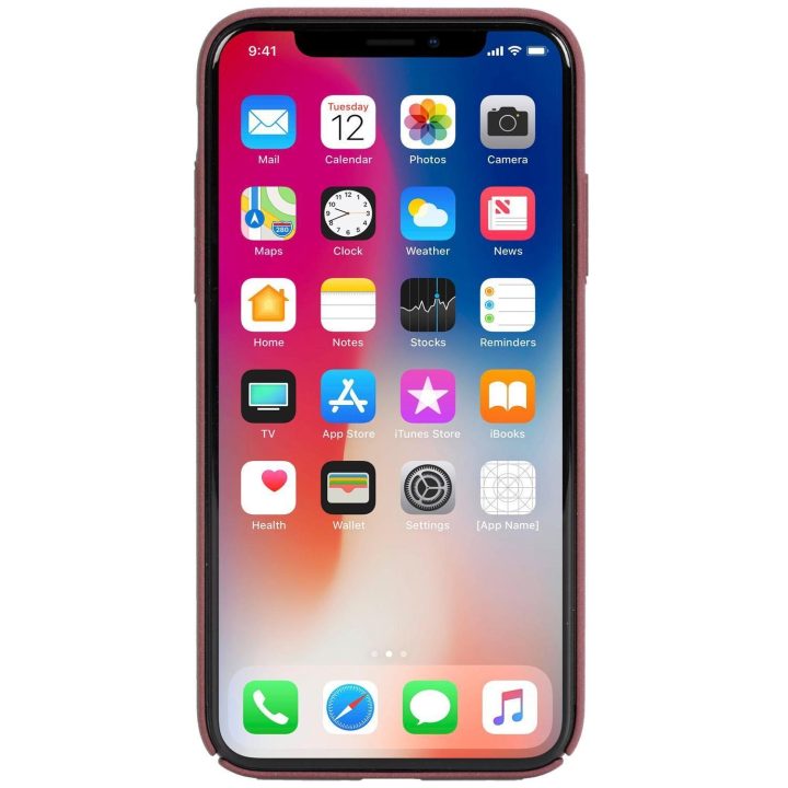 Plonas telefono dėklas Apple iPhone X/XS, rūdžių spalvos