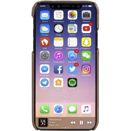 Krusell iPhone X odinis dėklas su 2 kortelių vietomis, vintage cognac