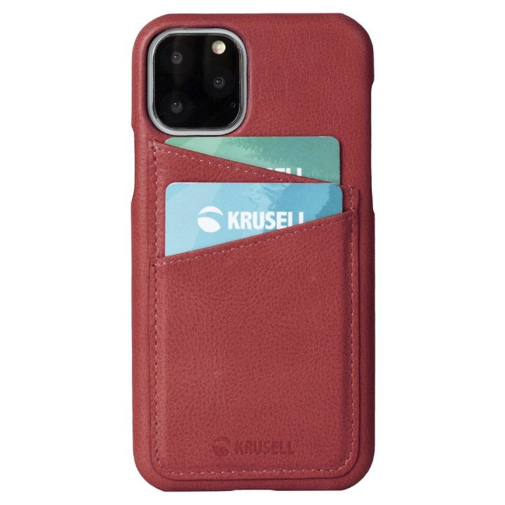 Odinis telefono dėklas su kortelių skyriumi Apple iPhone 11 Pro Max, vintažinė raudona