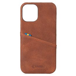 Odinis dėklas su kortelės skyriumi Apple iPhone 12 mini, vintage cognac