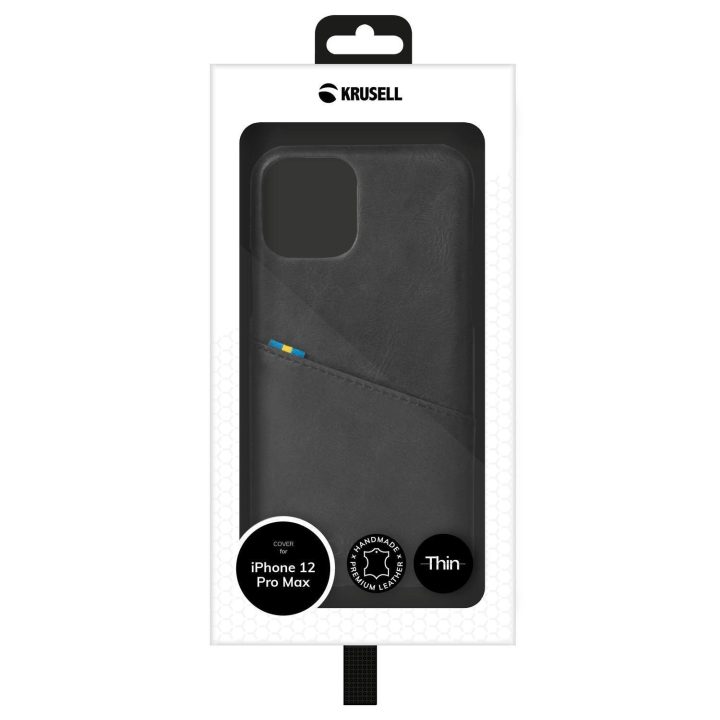 Apple iPhone 12 Pro Max dėklas su kortelių skyriumi, juodas