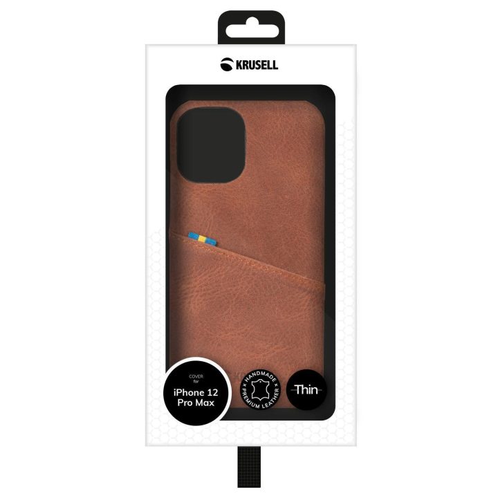 Odinis dėklas Apple iPhone 12 Pro Max, vintage cognac