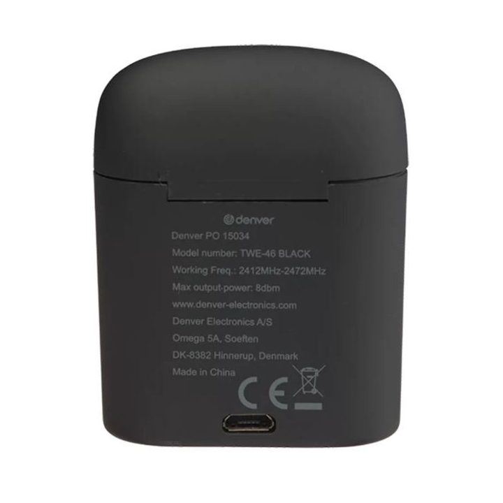 Denver TWE-46 belaidės Bluetooth ausinės, juodos