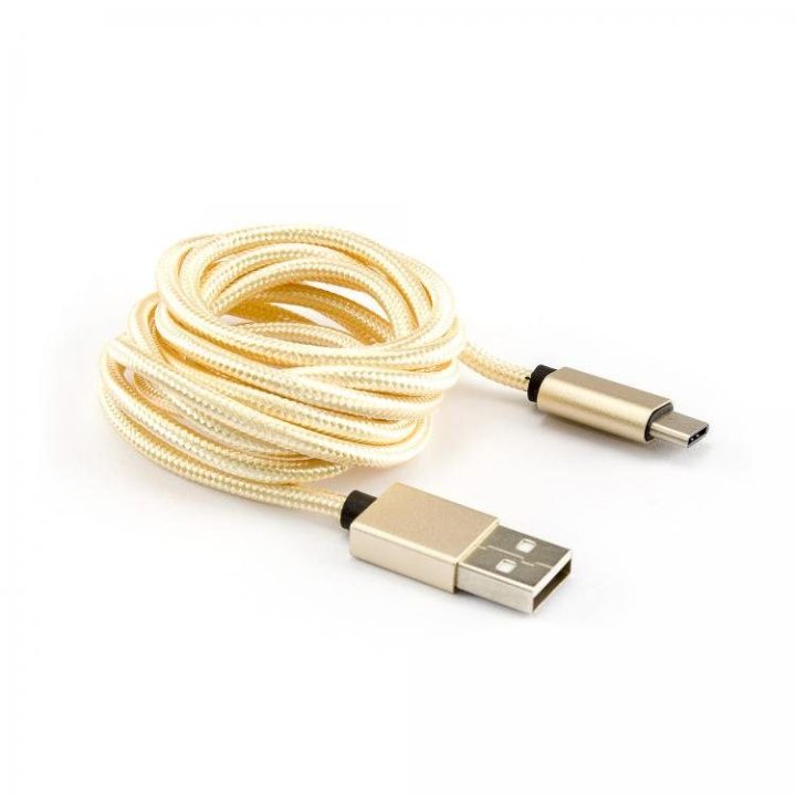 Pintas USB-A į USB-C kabelis 1,5 m, auksinis