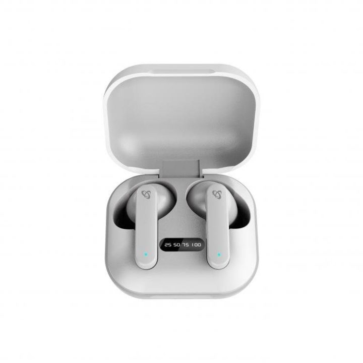 Belaidės į ausį įdedamos Bluetooth ausinės Sbox EB-TWS72, baltos