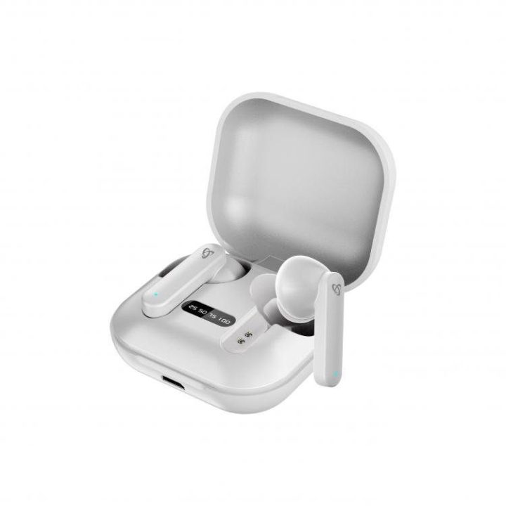 Belaidės į ausį įdedamos Bluetooth ausinės Sbox EB-TWS72, baltos
