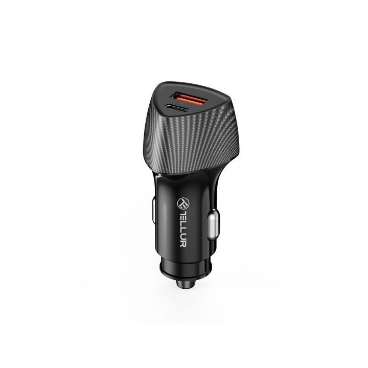 Tellur FCC10 car charger 38W, 6A (PD20W + QC3.0) black