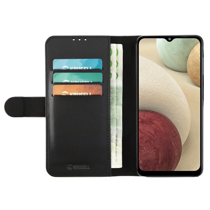 Samsung Galaxy A02 telefono dėklas–piniginė juodas