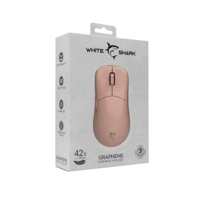 Žaidimų pelė White Shark GM-5014 Graphene Pink