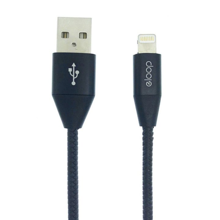 Juodas Lightning laidas 2,1 A, 1,2 m