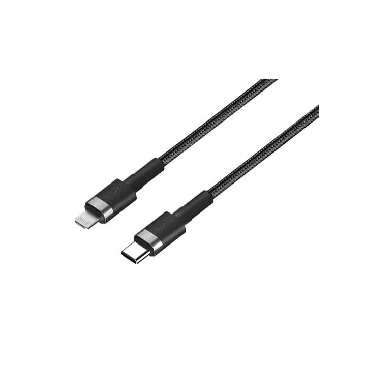 Juodas USB-C į Lightning laidas 3A, 1 m