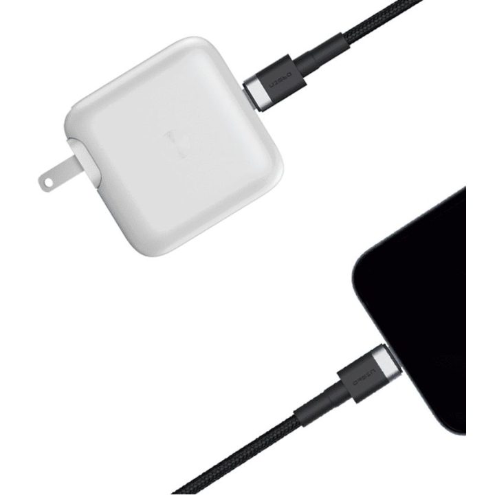 Juodas USB-C į Lightning laidas 3A, 1 m