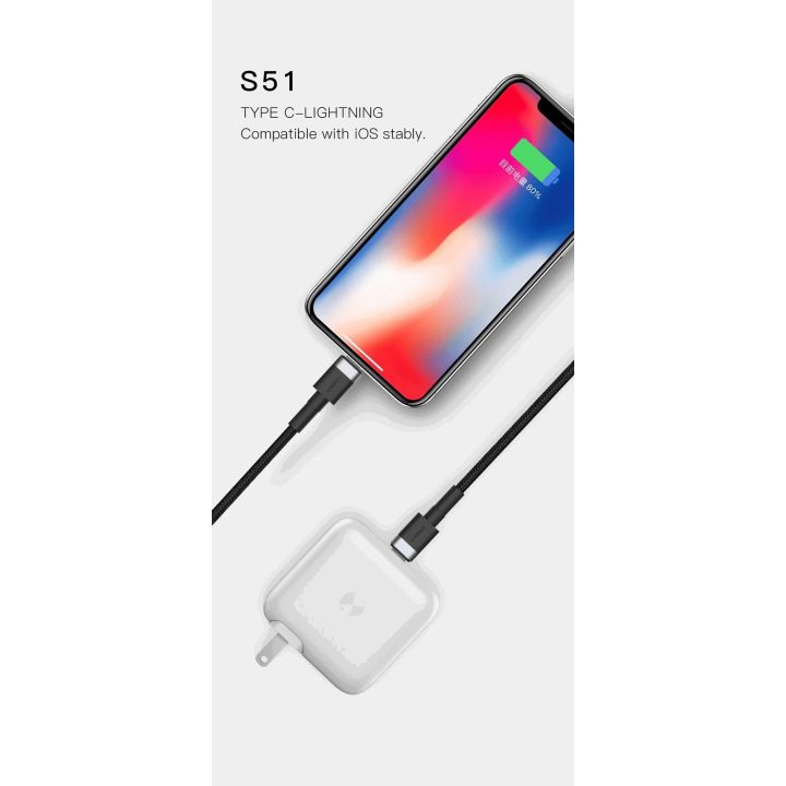 USB-C į Lightning įkrovimo laidas, 3 A, 1 m, mėlynas