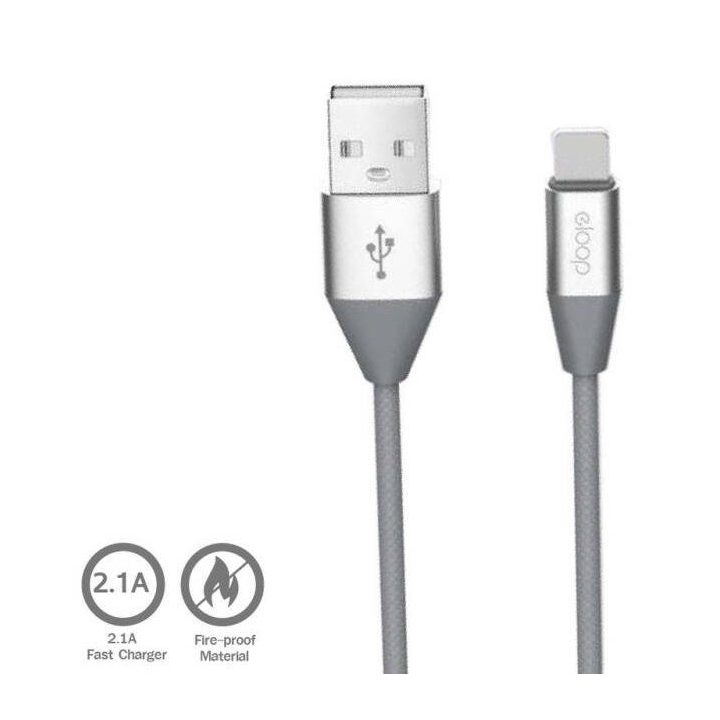Pilkas USB Type-C duomenų kabelis 2,1 A, 1,2 m