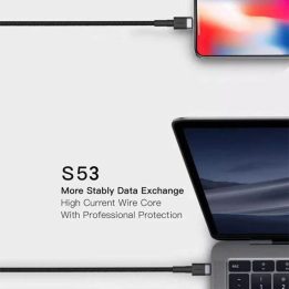 Mėlynas USB-C į USB-C 3A 1 m kabelis