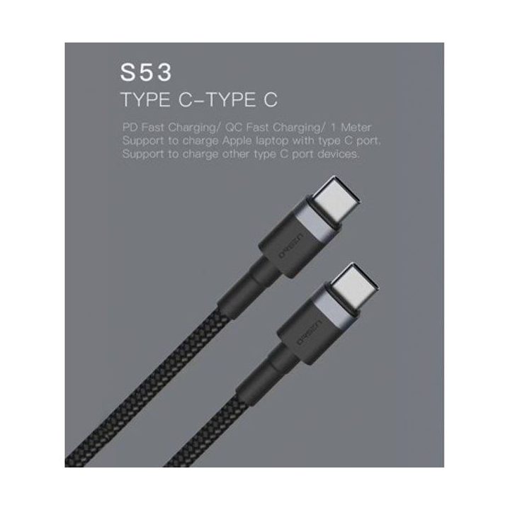Mėlynas USB-C į USB-C 3A 1 m kabelis