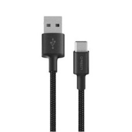Juodas USB-A į USB-C laidas, 1 m, 2,1 A