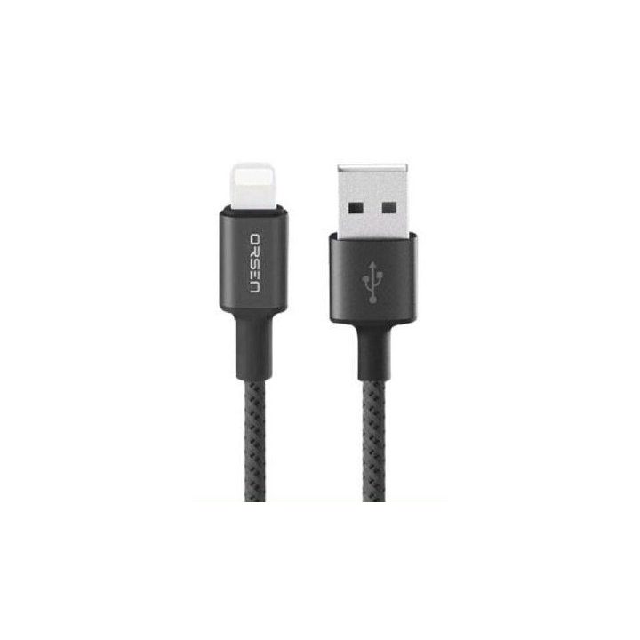 Juodas USB-A į MicroUSB laidas 2,1 A, 1 m