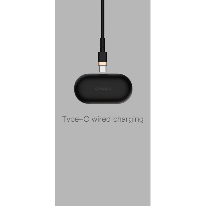 Juodos belaidės „Orsen T3“ Bluetooth ausinės