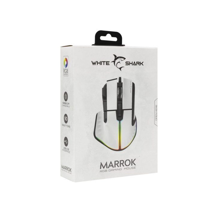 White Shark MARROK GM-9006 balta žaidimų pelė