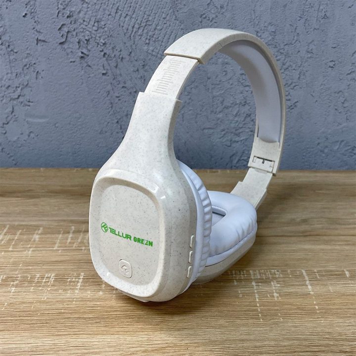 Kreminės sulankstomos Bluetooth ausinės Tellur Pulse