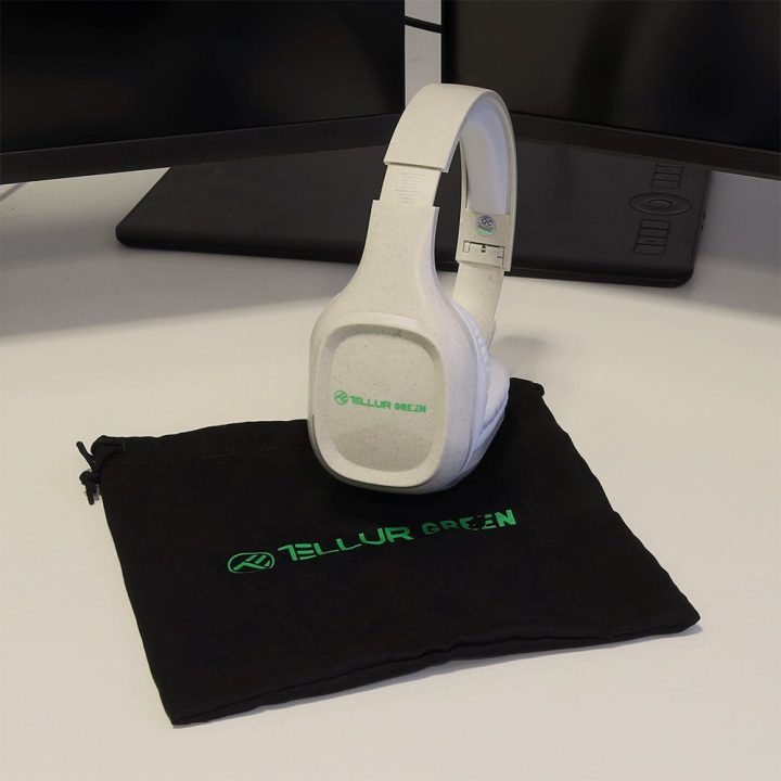 Kreminės sulankstomos Bluetooth ausinės Tellur Pulse