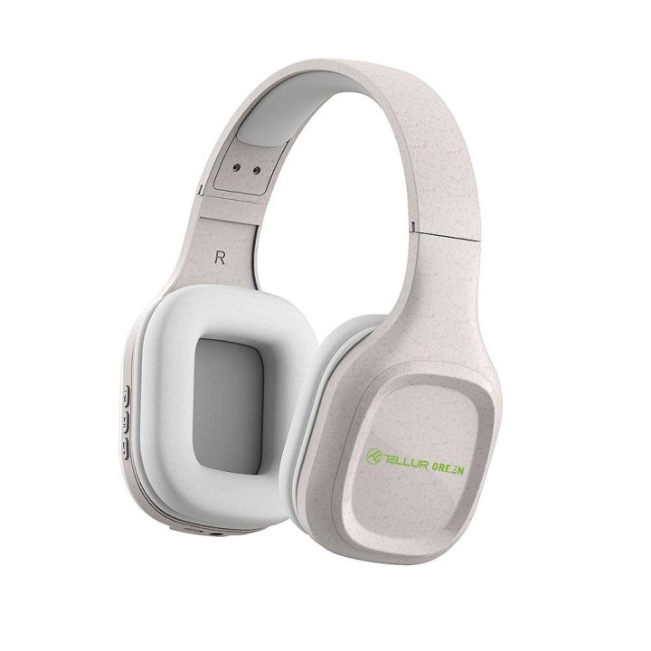 Kreminės sulankstomos Bluetooth ausinės Tellur Pulse