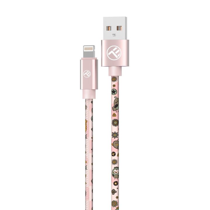 Tellur Graffiti USB į Lightning laidas, 1 m, rožinis