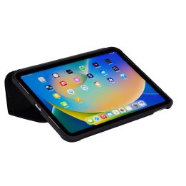 Juodas iPad 10.9 dėklas su stovu