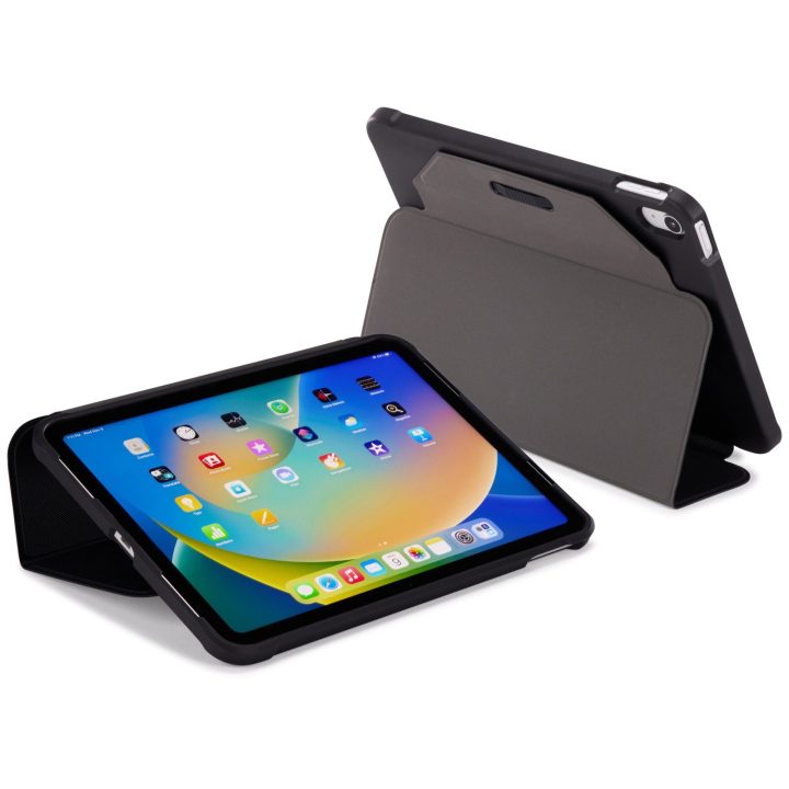 Juodas iPad 10.9 dėklas su stovu